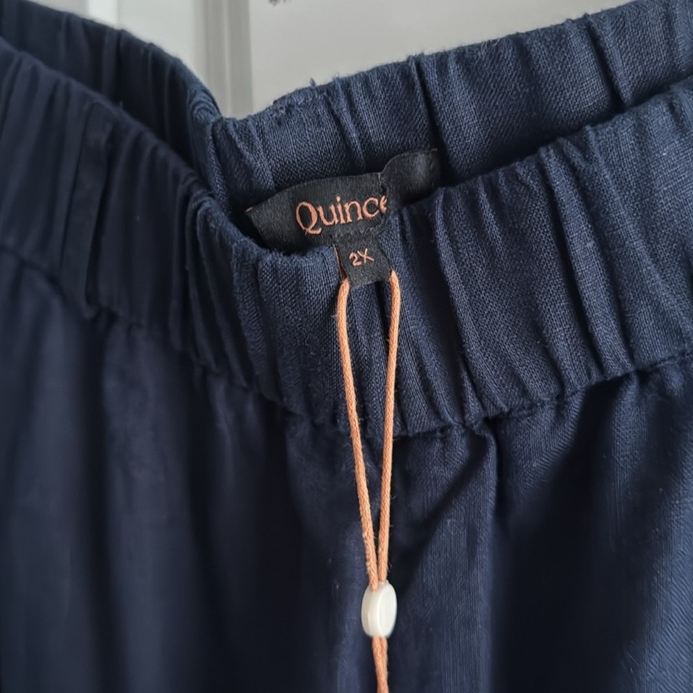 Quince 100% European Linen Navy Pants Size 2X new - Picture 5 of 6